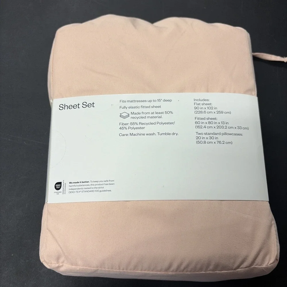 *NEW* Room Essentials Microfiber Sheet Set Full Cream 4 Piece